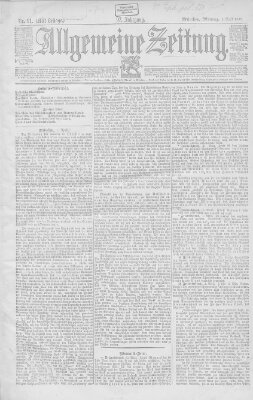 Allgemeine Zeitung Montag 1. April 1895