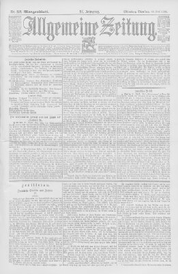 Allgemeine Zeitung Dienstag 23. April 1895