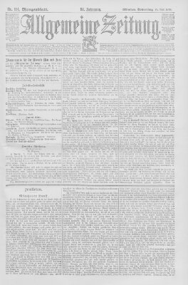 Allgemeine Zeitung Donnerstag 25. April 1895