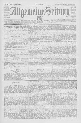 Allgemeine Zeitung Dienstag 30. April 1895