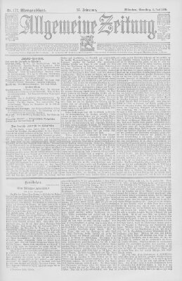 Allgemeine Zeitung Samstag 8. Juni 1895