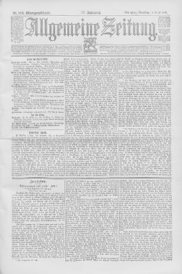 Allgemeine Zeitung Dienstag 6. August 1895