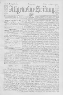 Allgemeine Zeitung Dienstag 27. August 1895