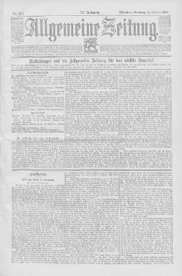 Allgemeine Zeitung Sonntag 15. September 1895