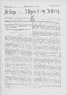 Allgemeine Zeitung Samstag 5. Januar 1895