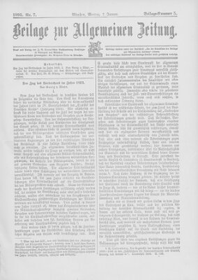 Allgemeine Zeitung Montag 7. Januar 1895