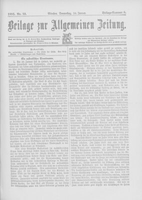 Allgemeine Zeitung Donnerstag 10. Januar 1895