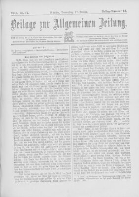 Allgemeine Zeitung Donnerstag 17. Januar 1895