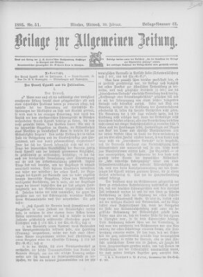 Allgemeine Zeitung Mittwoch 20. Februar 1895