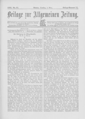 Allgemeine Zeitung Samstag 2. März 1895