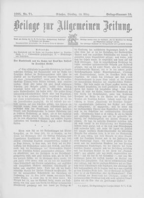 Allgemeine Zeitung Dienstag 12. März 1895