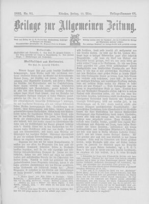 Allgemeine Zeitung Freitag 22. März 1895