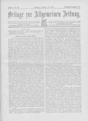 Allgemeine Zeitung Dienstag 26. März 1895