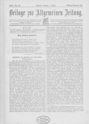 Allgemeine Zeitung Montag 1. April 1895