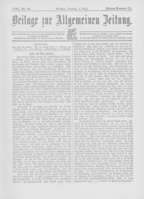 Allgemeine Zeitung Samstag 6. April 1895