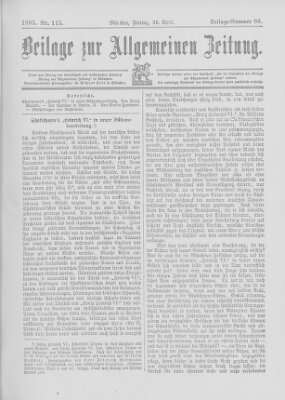 Allgemeine Zeitung Freitag 26. April 1895