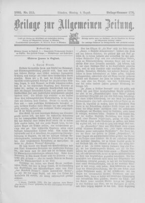 Allgemeine Zeitung Montag 5. August 1895