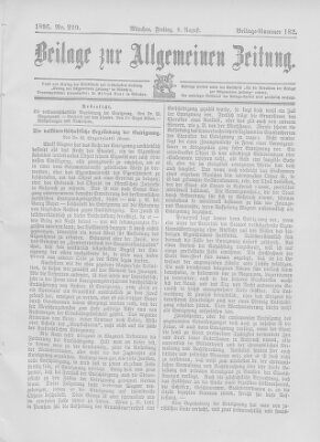 Allgemeine Zeitung Freitag 9. August 1895