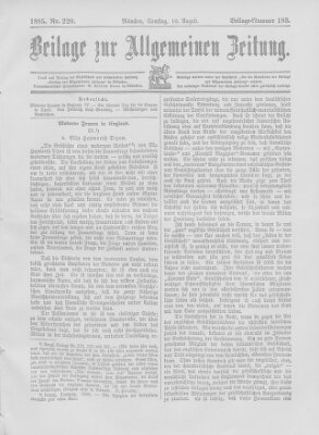 Allgemeine Zeitung Samstag 10. August 1895