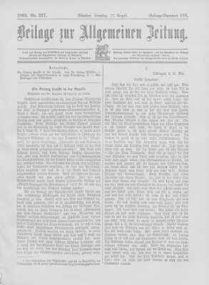 Allgemeine Zeitung Samstag 17. August 1895