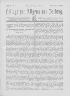 Allgemeine Zeitung Dienstag 20. August 1895