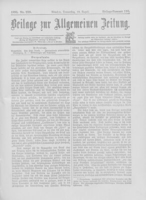 Allgemeine Zeitung Donnerstag 29. August 1895