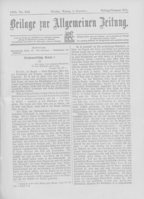 Allgemeine Zeitung Montag 2. September 1895