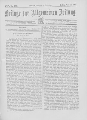 Allgemeine Zeitung Dienstag 3. September 1895