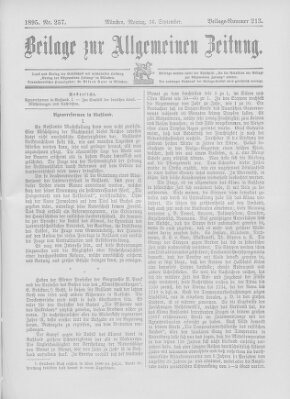 Allgemeine Zeitung Montag 16. September 1895