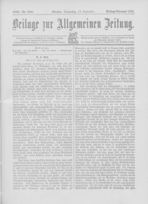 Allgemeine Zeitung Donnerstag 19. September 1895