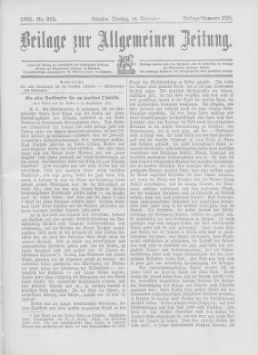 Allgemeine Zeitung Dienstag 24. September 1895