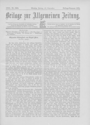 Allgemeine Zeitung Freitag 27. September 1895