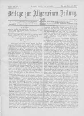 Allgemeine Zeitung Dienstag 19. November 1895