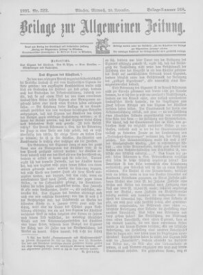 Allgemeine Zeitung Mittwoch 20. November 1895