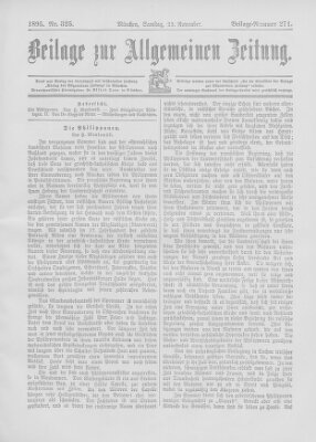 Allgemeine Zeitung Samstag 23. November 1895