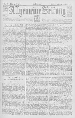 Allgemeine Zeitung Samstag 18. Januar 1896