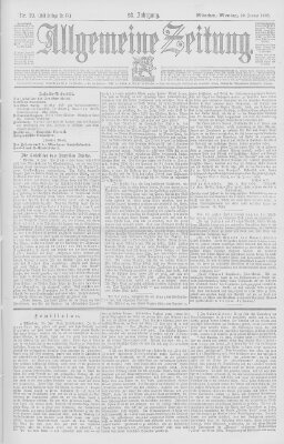 Allgemeine Zeitung Montag 20. Januar 1896