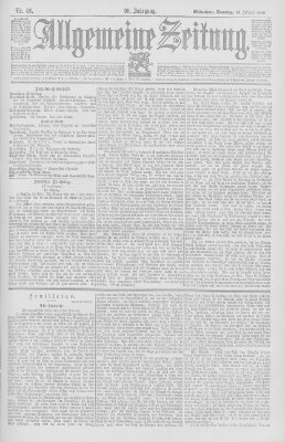 Allgemeine Zeitung Sonntag 16. Februar 1896