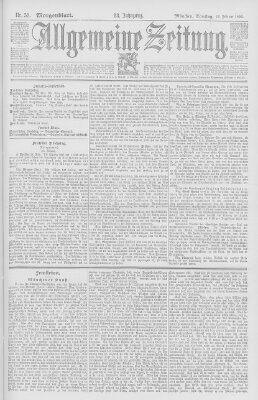 Allgemeine Zeitung Samstag 22. Februar 1896