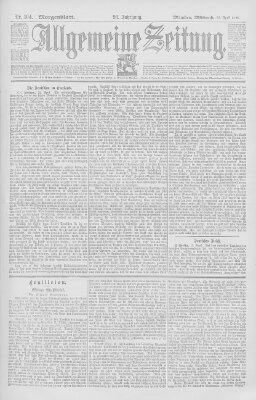 Allgemeine Zeitung Mittwoch 15. April 1896