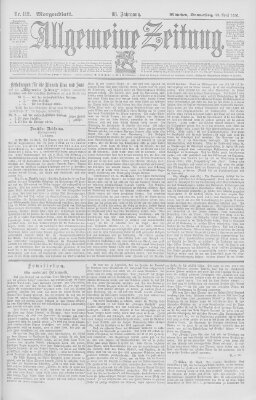 Allgemeine Zeitung Donnerstag 23. April 1896