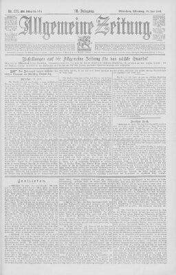 Allgemeine Zeitung Montag 29. Juni 1896