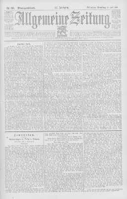 Allgemeine Zeitung Samstag 11. Juli 1896