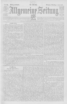 Allgemeine Zeitung Samstag 1. August 1896