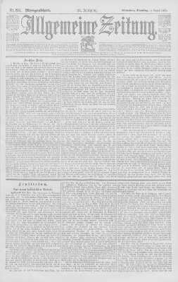 Allgemeine Zeitung Dienstag 4. August 1896