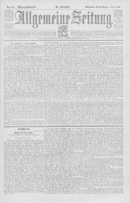 Allgemeine Zeitung Donnerstag 6. August 1896