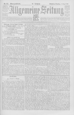 Allgemeine Zeitung Dienstag 18. August 1896