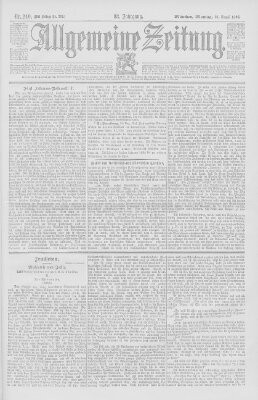 Allgemeine Zeitung Monday 31. August 1896