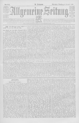 Allgemeine Zeitung Dienstag 8. September 1896