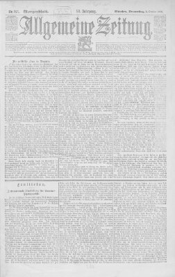 Allgemeine Zeitung Donnerstag 1. Oktober 1896